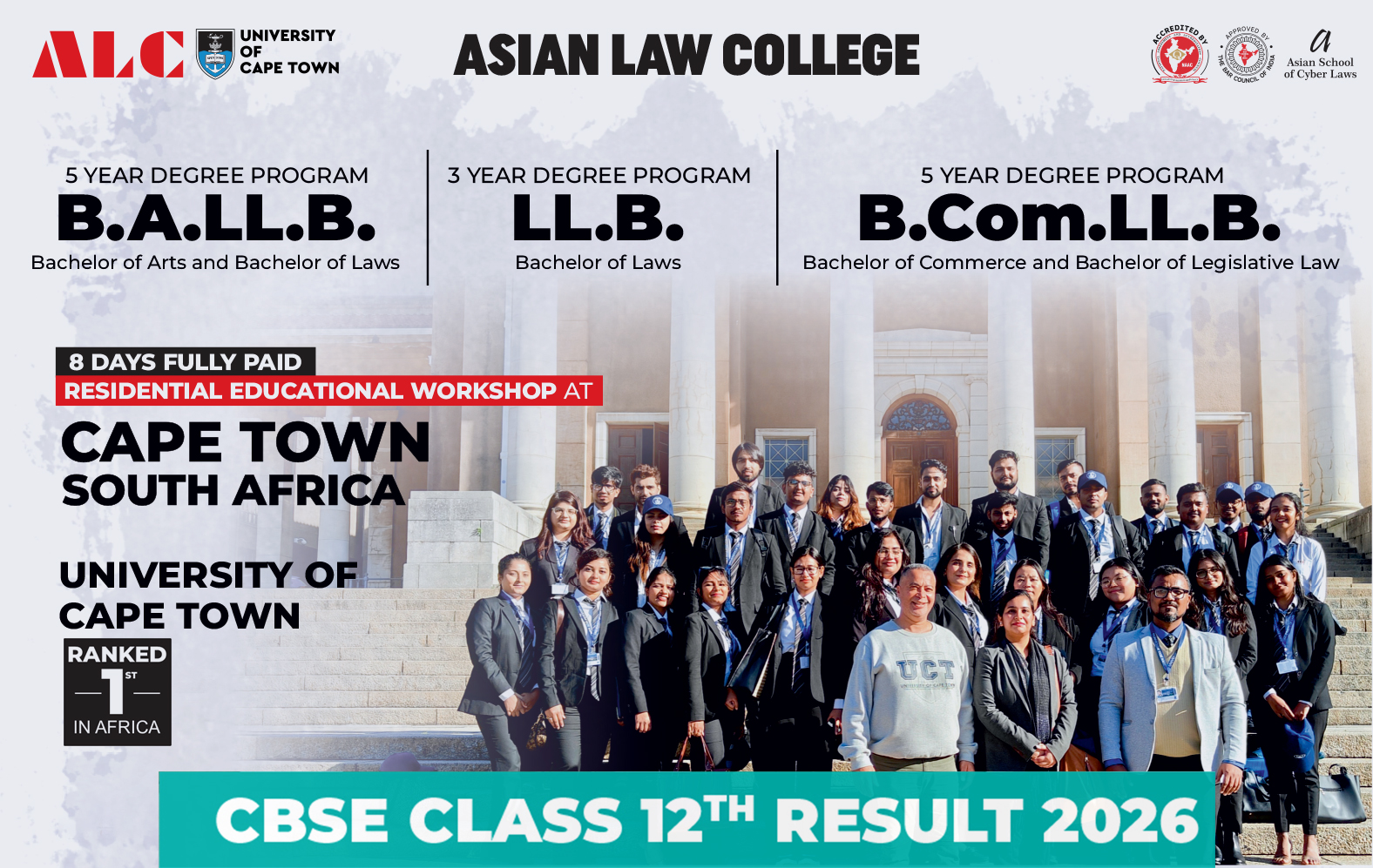 Asian Law College CBSE Class 12th Result 2026 banner