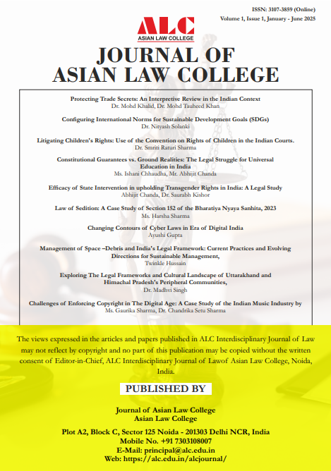 Journal of Asian Law College VOLUME-1 ISSUE-1 JANUARY-JUNE 2025